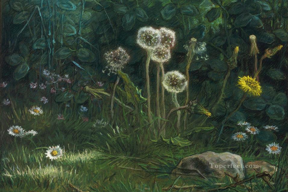 Dandelions Barbizon naturalism realism Jean Francois Millet Oil Paintings